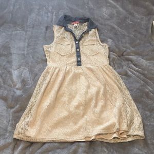 Cream eyelet sleeveless summer dress